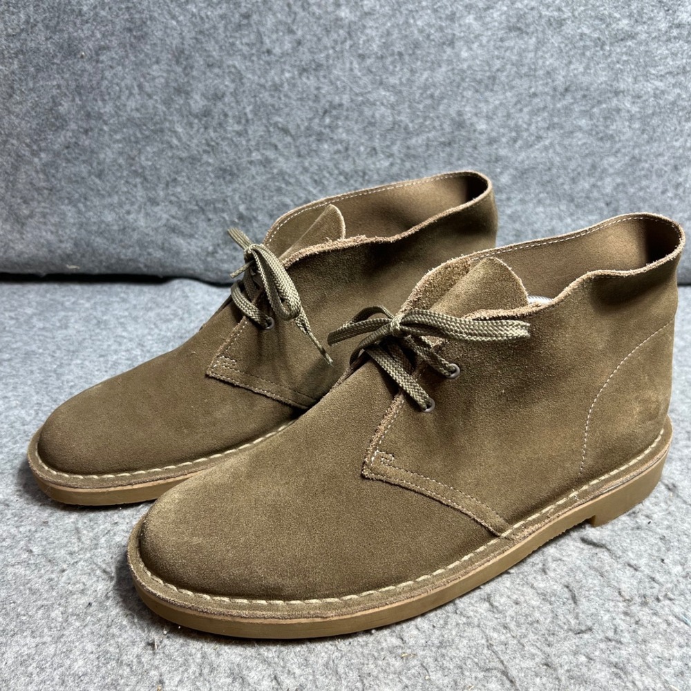 Clarks Mens Desert Boot Brown Suede Chukka Crepe Sole Ankle Boots 10.5 Wide